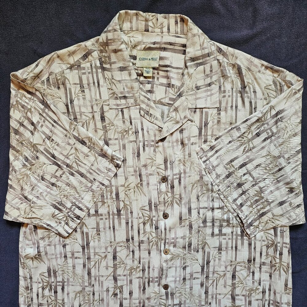 100% Silk Joseph & Feiss XXL Bamboo shirt